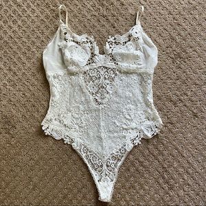 crochet lace lingerie bodysuit
